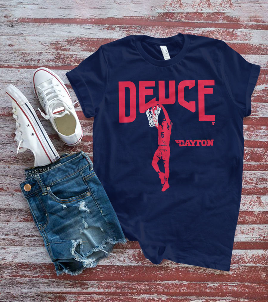 Dayton Basketball Deuce Daron Holmes II Dunking T-Shirt