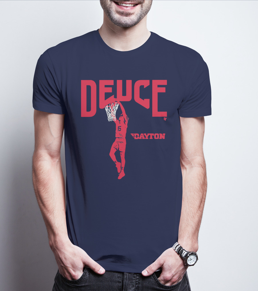 Dayton Basketball Deuce Daron Holmes II Dunking T-Shirt