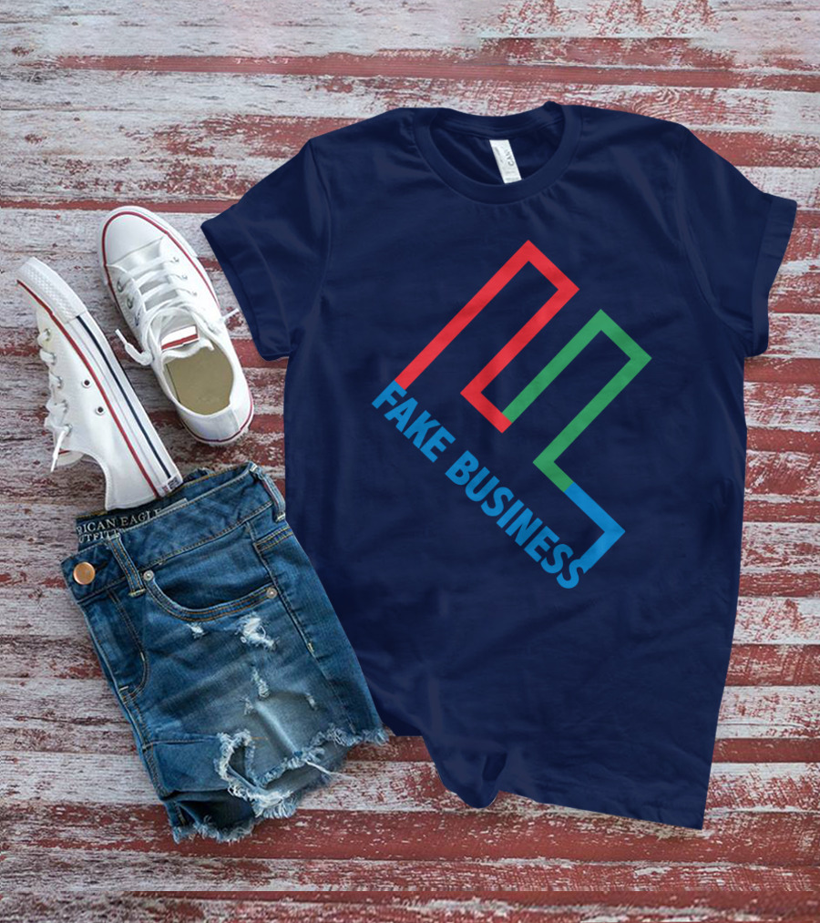 Fake Business Logo With Red Green Blue Lines T-Shirt