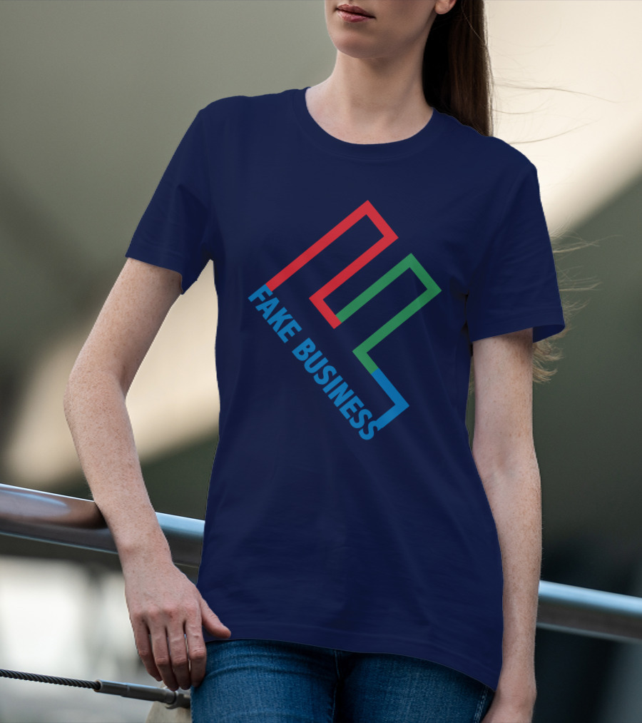 Fake Business Logo With Red Green Blue Lines T-Shirt