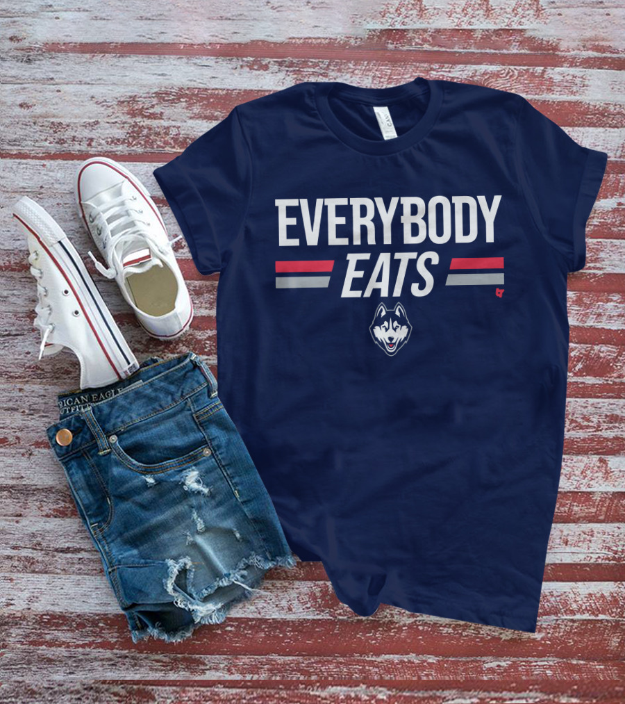 UConn Everybody Eats Husky Logo Navy Blue T-Shirt