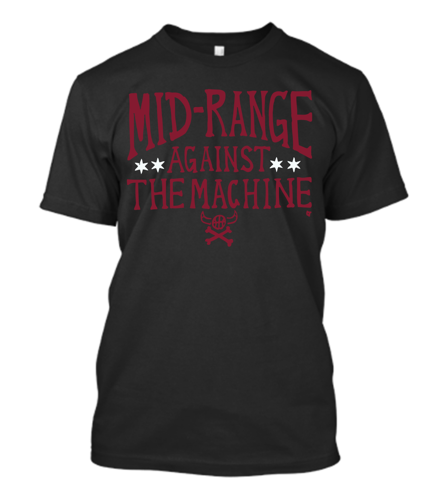 Mid-Range Against The Machine Chicago Basketball Stars And Skulls T-Shirt