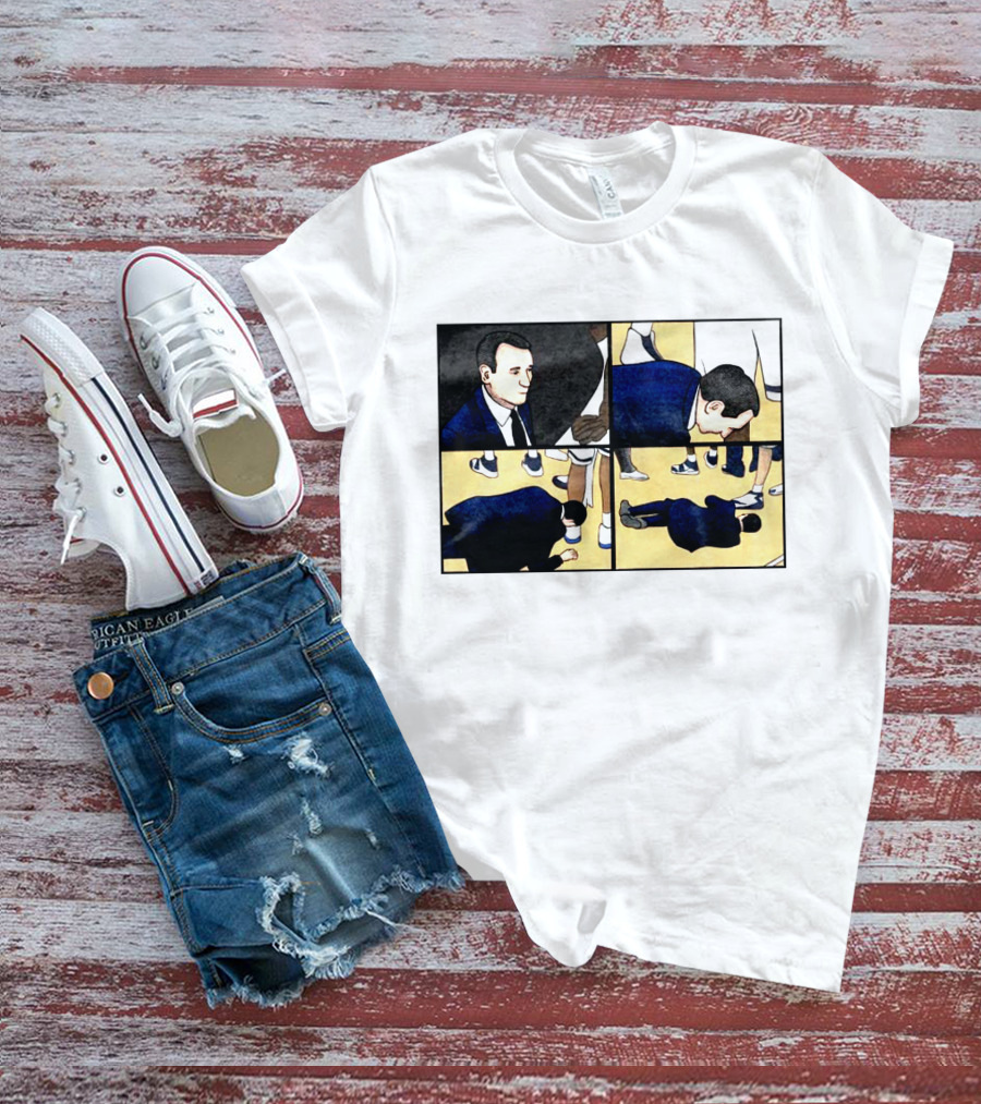 Collapse Basketball Comic Coach On Court Scene T-Shirt
