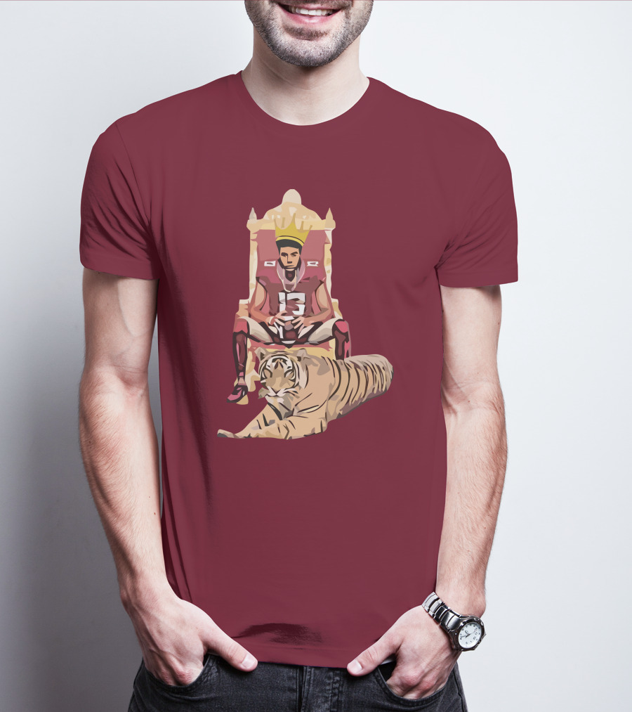 Jordan Travis College King Football Throne With Crown And Tiger T-Shirt