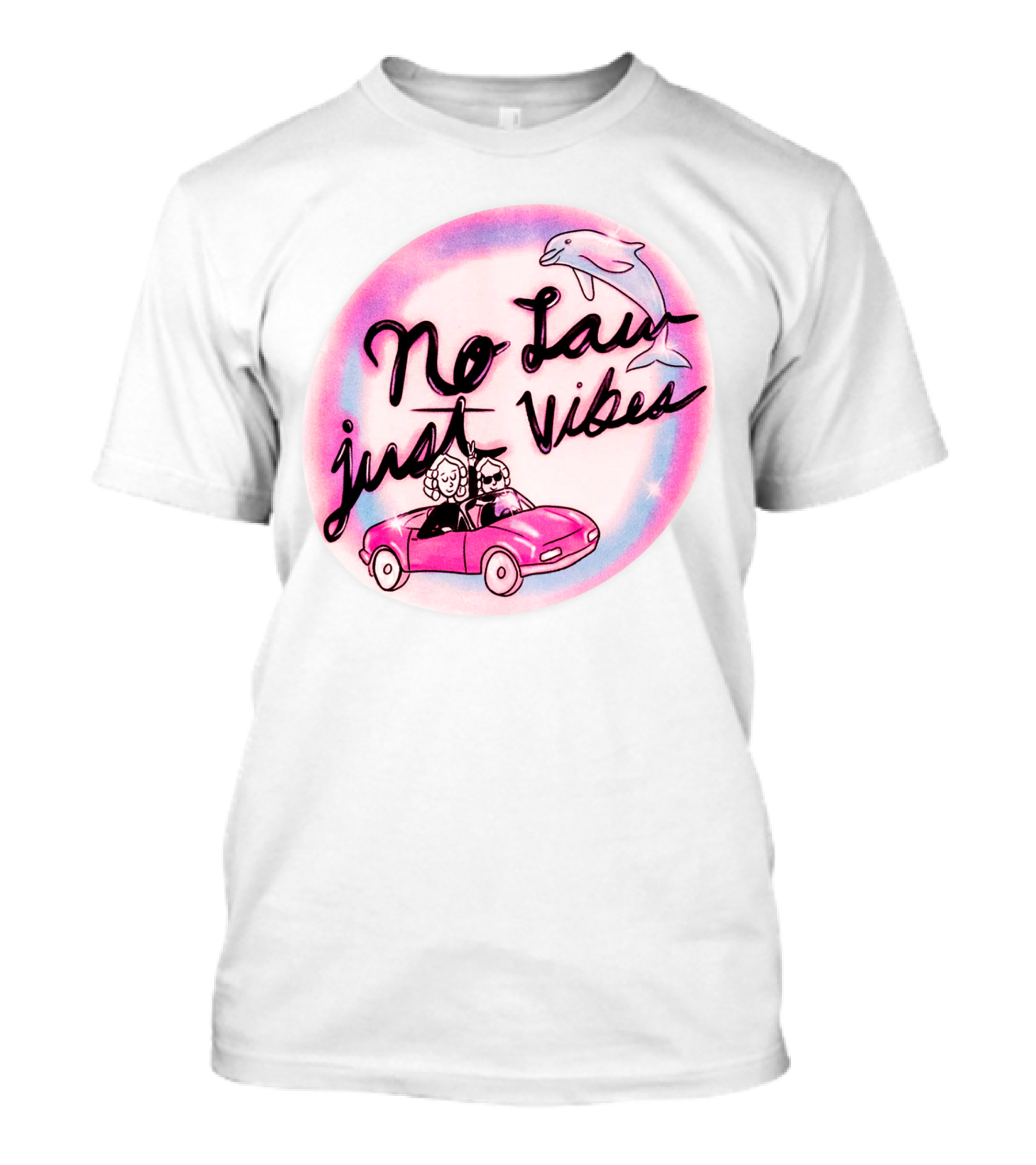 Strict Scrutiny No Law Just Vibes Dolphin Car Adventure T-Shirt