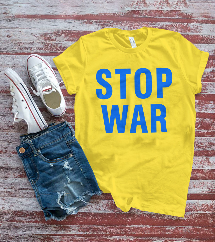 Illia Kovtun Stop War Shirt Bold Blue Typography T-Shirt