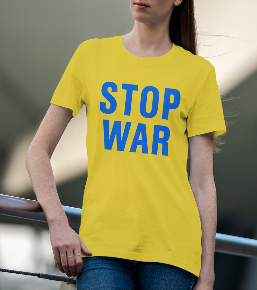 Illia Kovtun Stop War Shirt Bold Blue Typography T-Shirt
