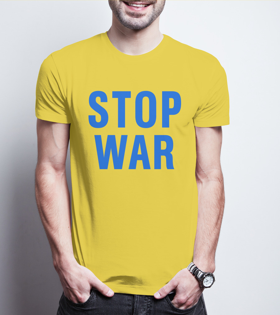 Illia Kovtun Stop War Shirt Bold Blue Typography T-Shirt