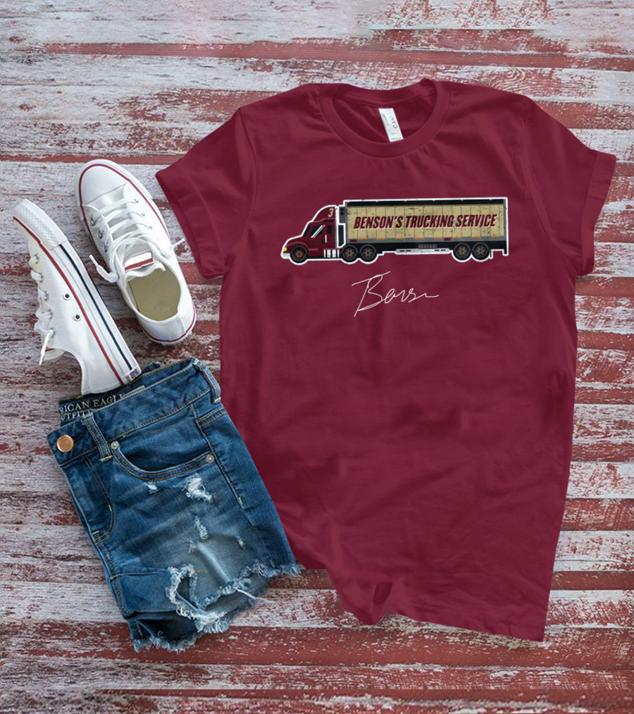 Trey Benson Benson's Trucking Service College WHT T-Shirt