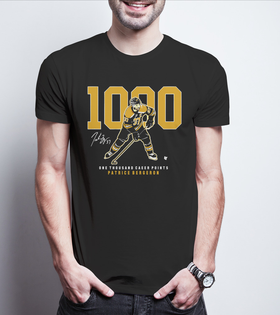 1000 One Thousand Career Points Patrice Bergeron T-Shirt