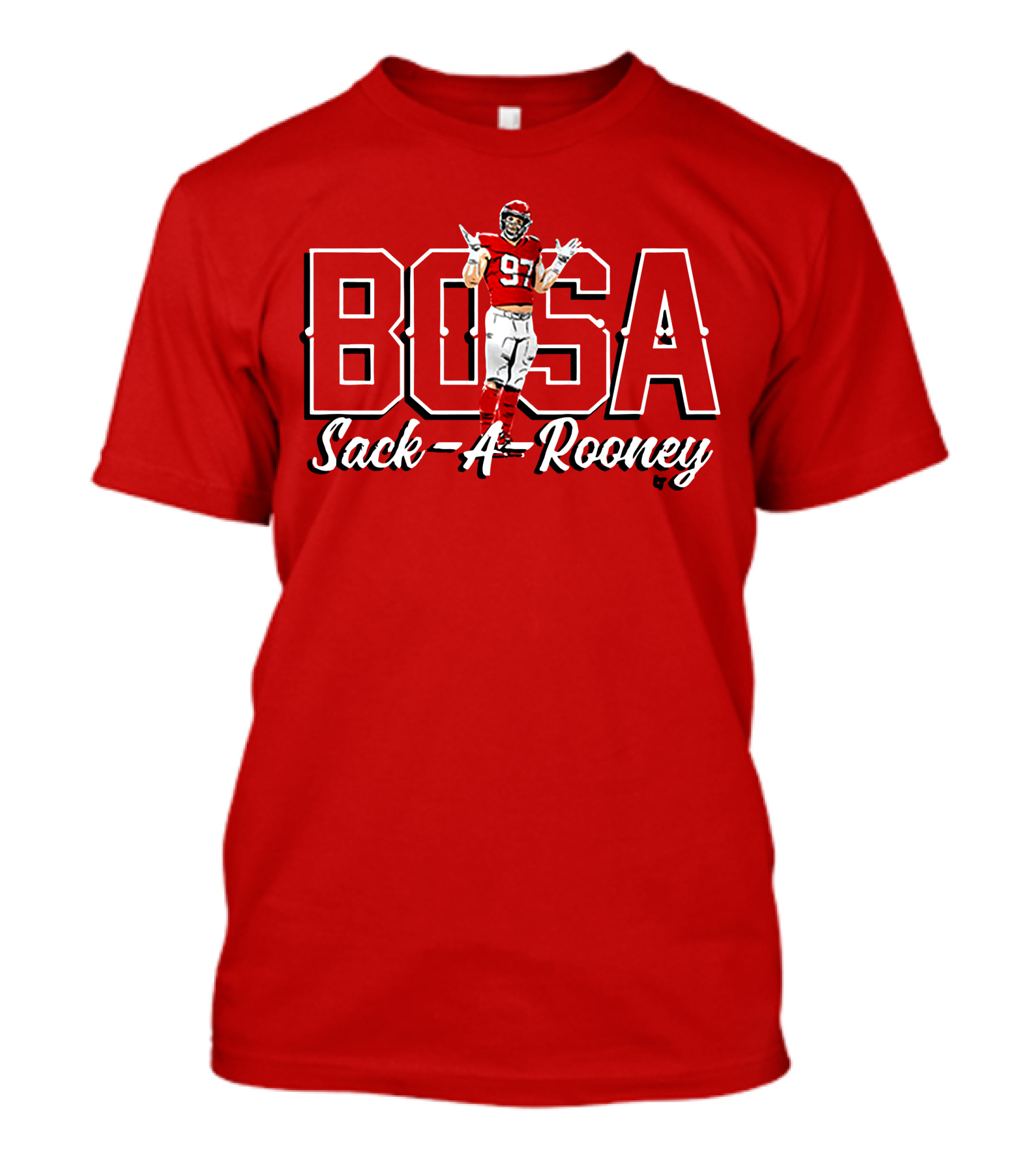 Bosa Sack-A-Rooney 97 Football Player Pose T-Shirt
