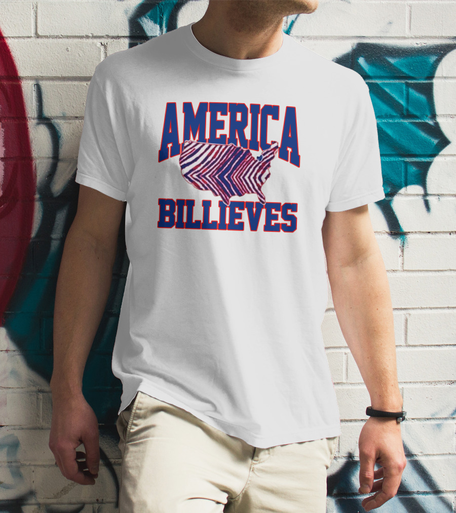 America Billieves Map Zubaz T-Shirt