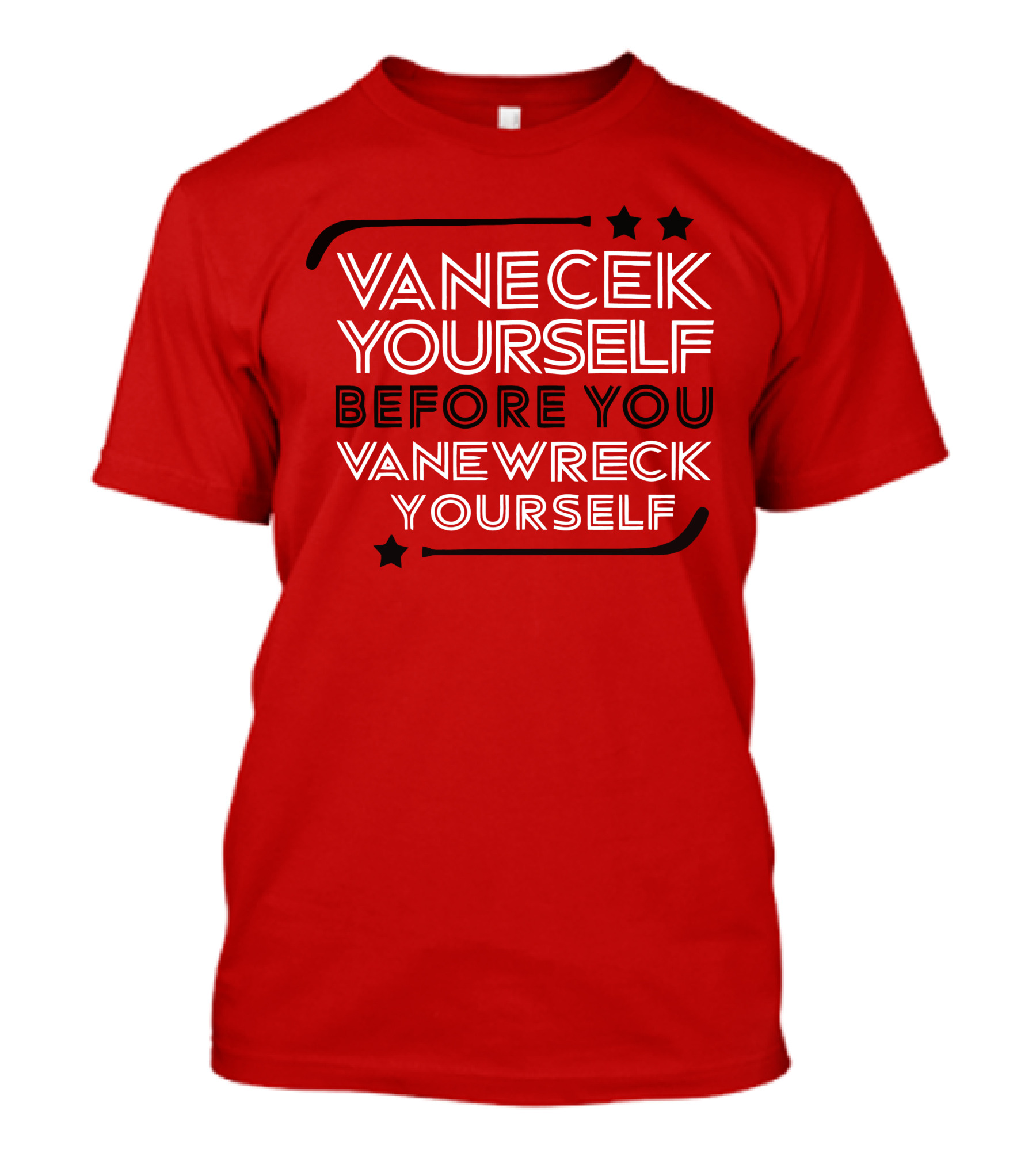 Vanecek Yourself Before You Vanewreck Yourself Stars Red T-Shirt