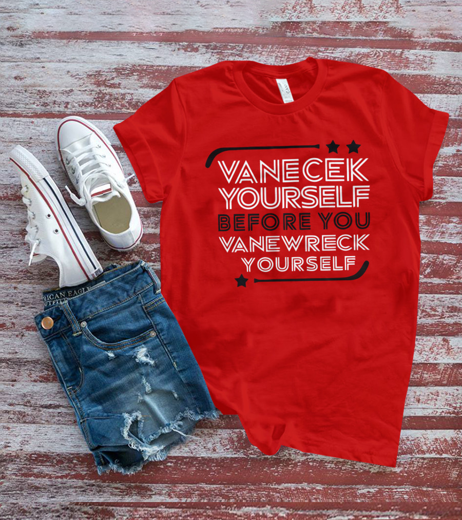Vanecek Yourself Before You Vanewreck Yourself Stars Red T-Shirt