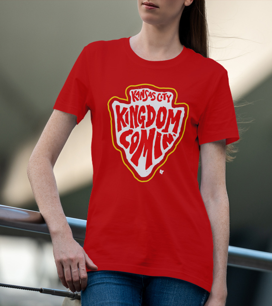 Kansas City Kingdom Comin' Red Shield T-Shirt