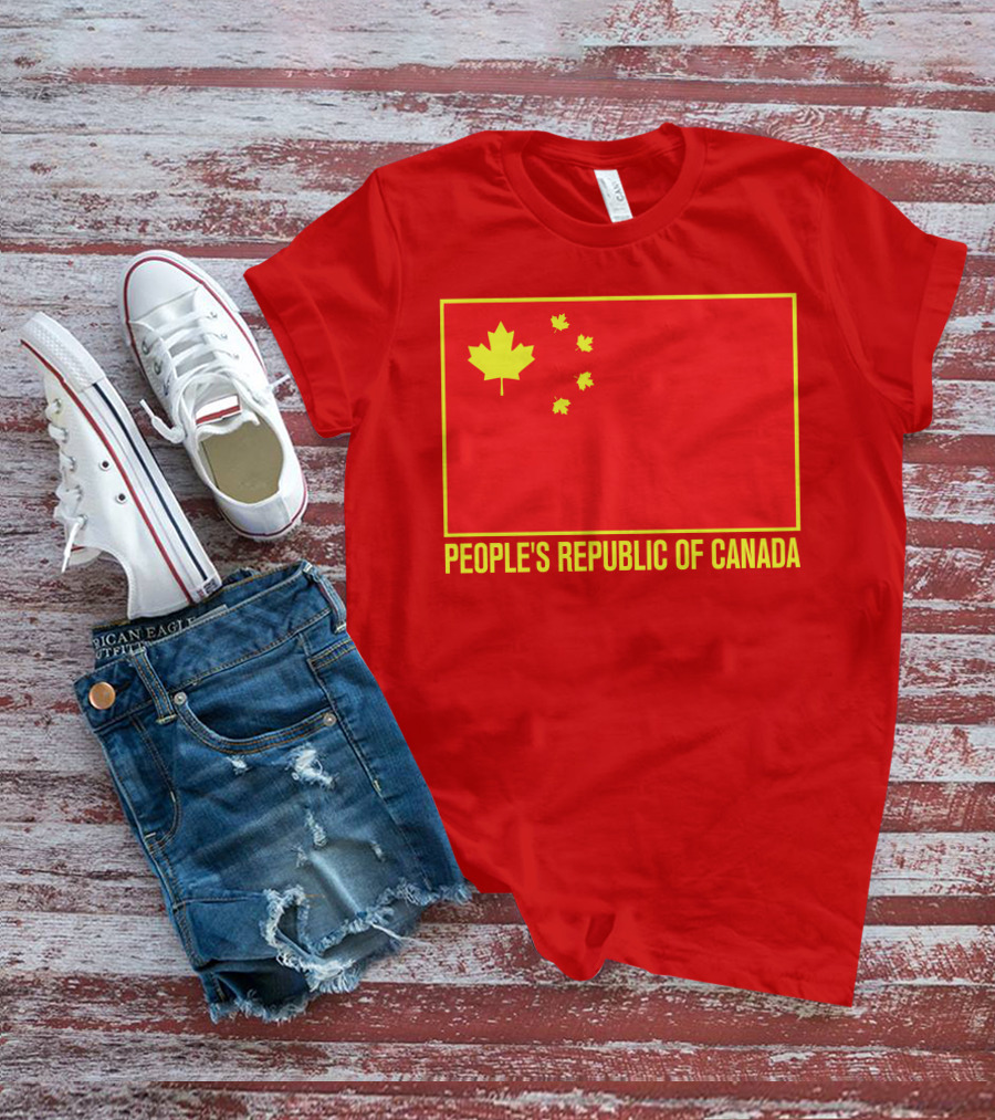 W Brett Wilson People's Republic Of Canada Chinese Flag Red Maple Leaves T-Shirt