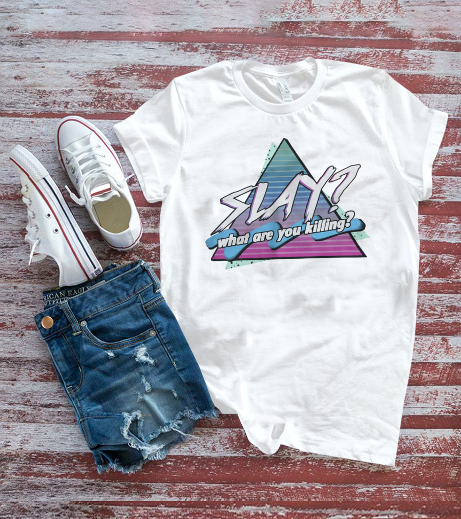 Slay What Are You Killing Retro Triangle Gradient T-Shirt
