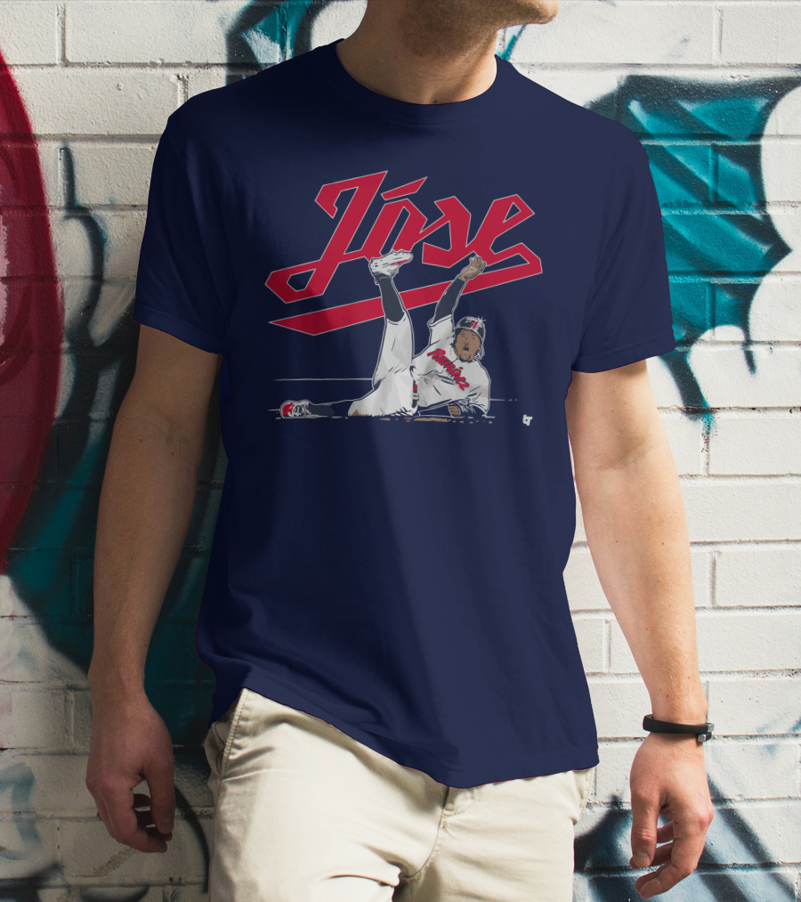 José Ramírez Slide Illustration With Cleveland Baseball Inspiration T-Shirt