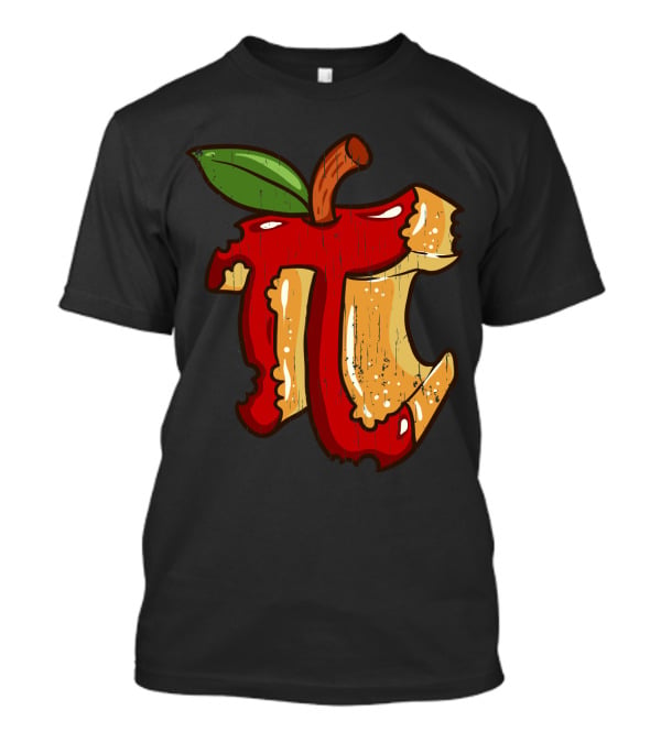 Math Teacher Apple Pi Day 3.14 Funny Math Pun Back To School Apple Core Pi T-Shirt