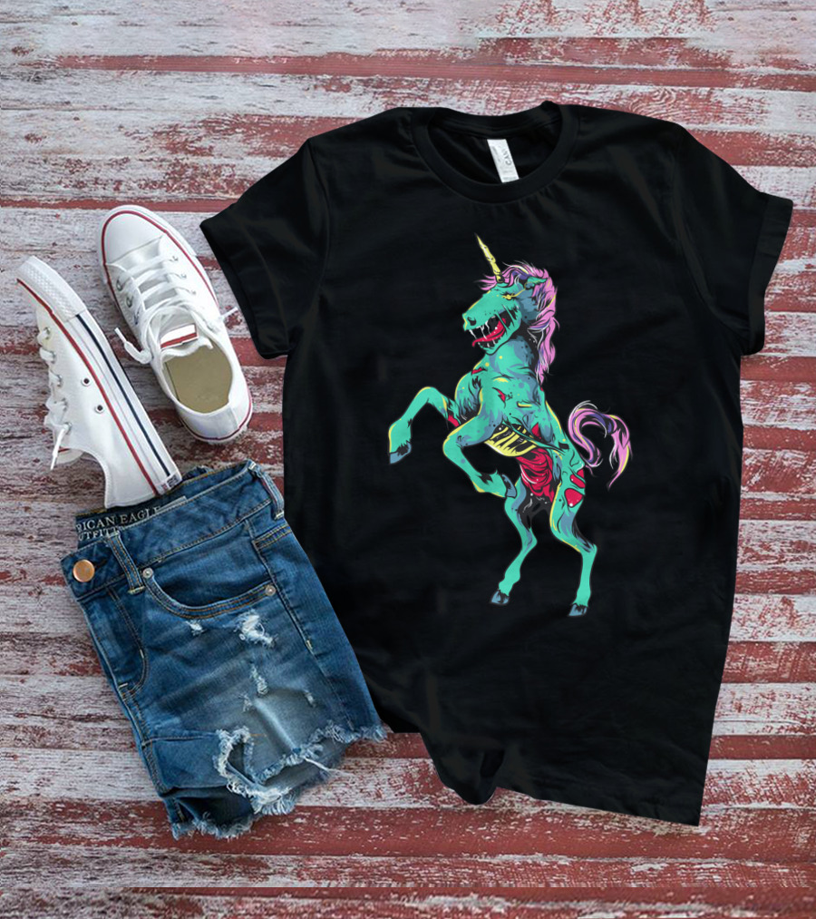 Zombiecorn Scary Zombie Unicorn Halloween Monster T-Shirt