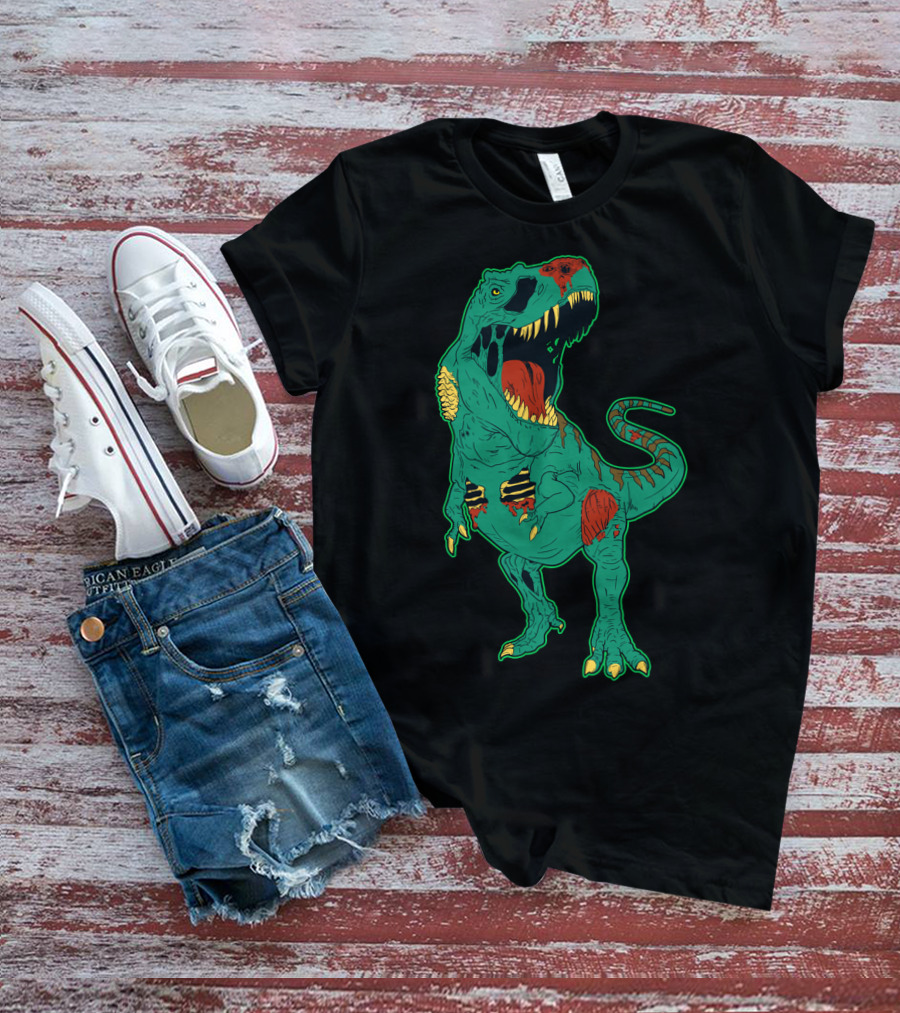 Zombiesaurus Rex Halloween Dinosaur Zombie Trick Or Treat T-Shirt