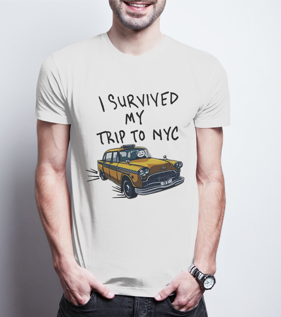 Tom Holland Spiderman Homecoming I Survived My Trip To NYC Yellow Taxi T-Shirt
