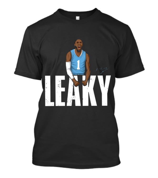 Leaky Black Number 1 Jersey Graphic Blue Basketball T-Shirt