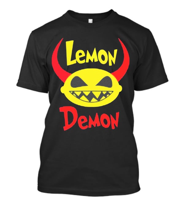 Lemon Demon Smiling Yellow Face With Red Horns T-Shirt