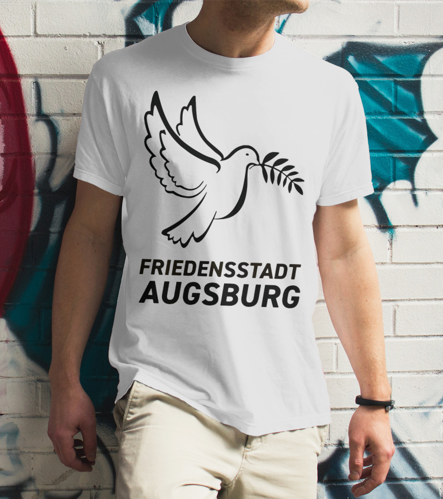 Stefan Reuter Friedensstadt Augsburg Peace Dove With Olive Branch T-Shirt