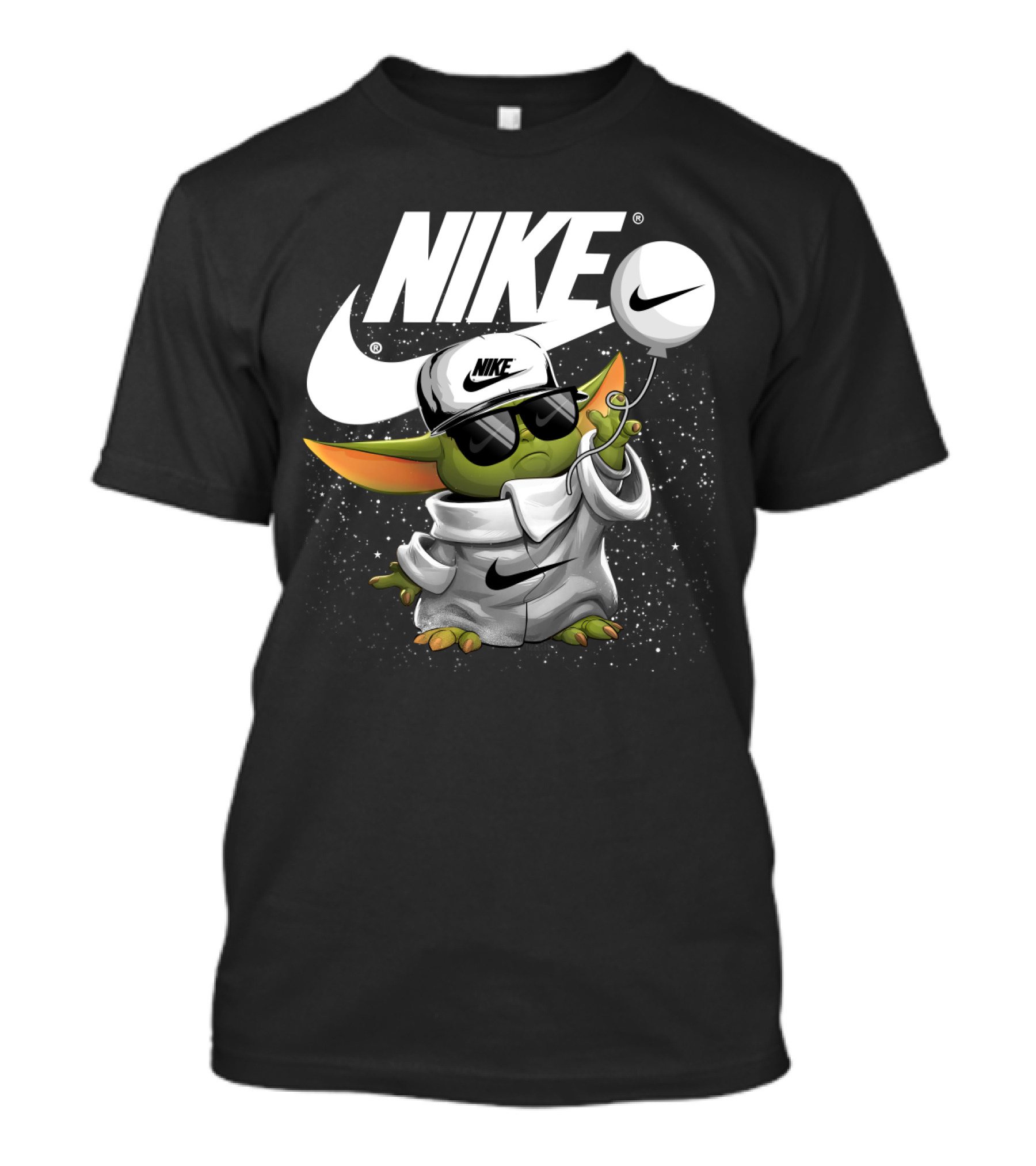 Nike Baby Yoda With Sunglasses And Balloon T-Shirt