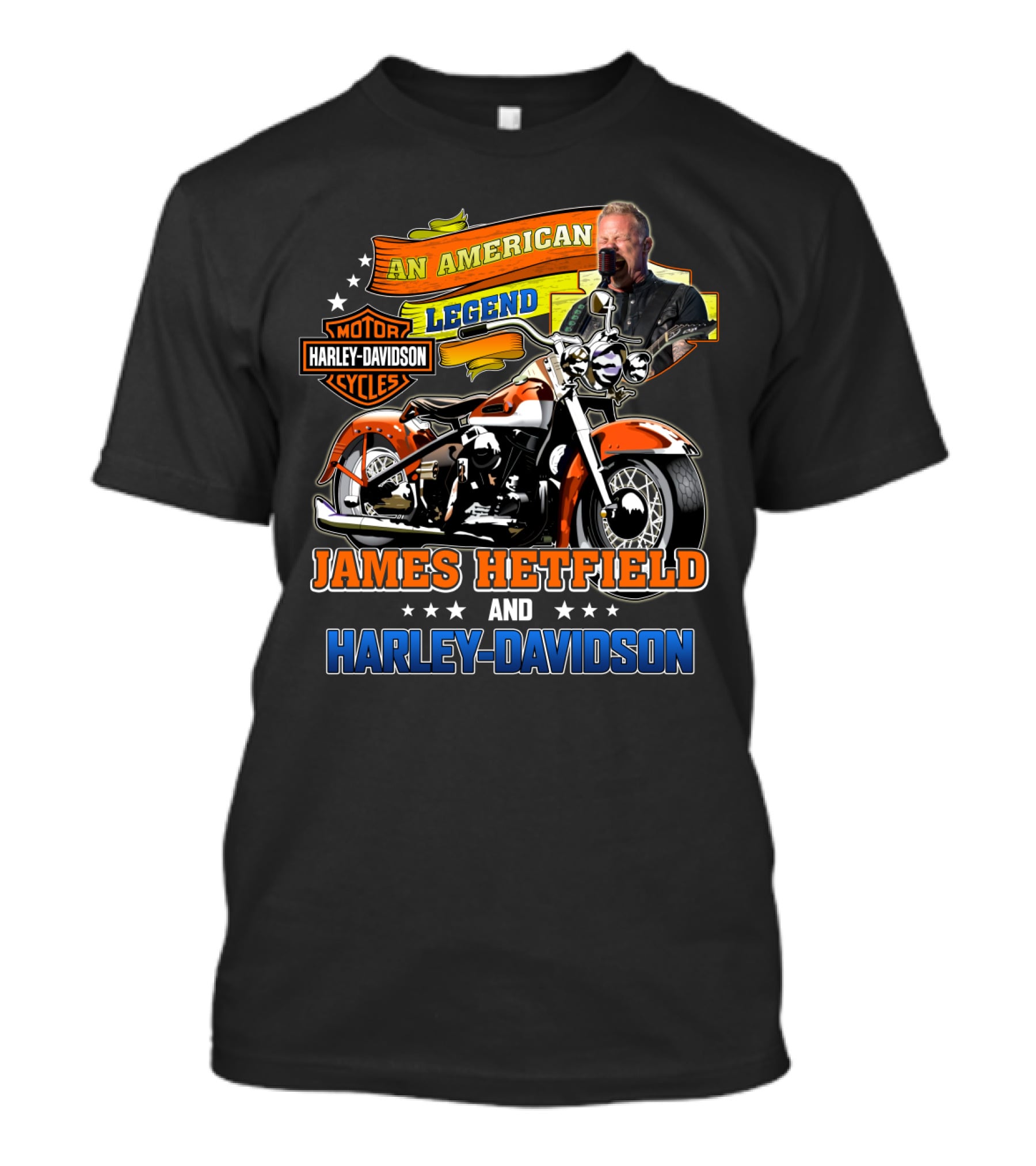 An American Legend James Hetfield And Harley Davidson T-Shirt