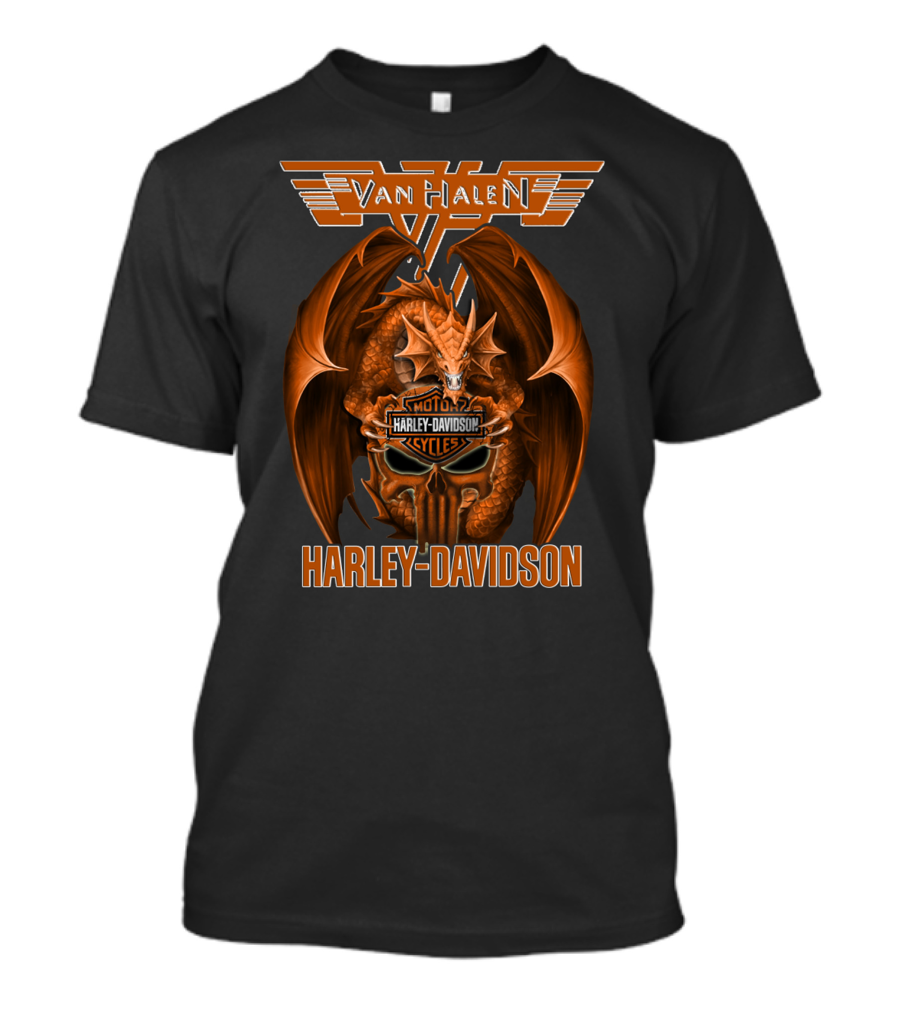 Van Halen Harley Davidson Dragon Motocycle Cycles T-Shirt