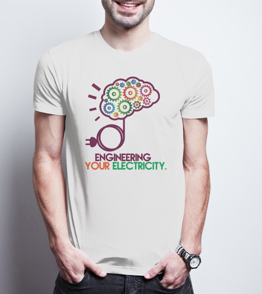 Engineering Your Electricity Colorful Gear Brain Plug T-Shirt