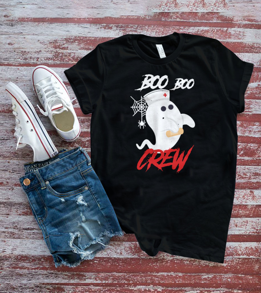 Boo Boo Crew Halloween Nurse Ghost Costume T-Shirt