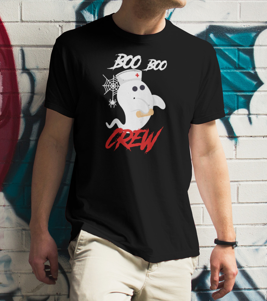 Boo Boo Crew Halloween Nurse Ghost Costume T-Shirt