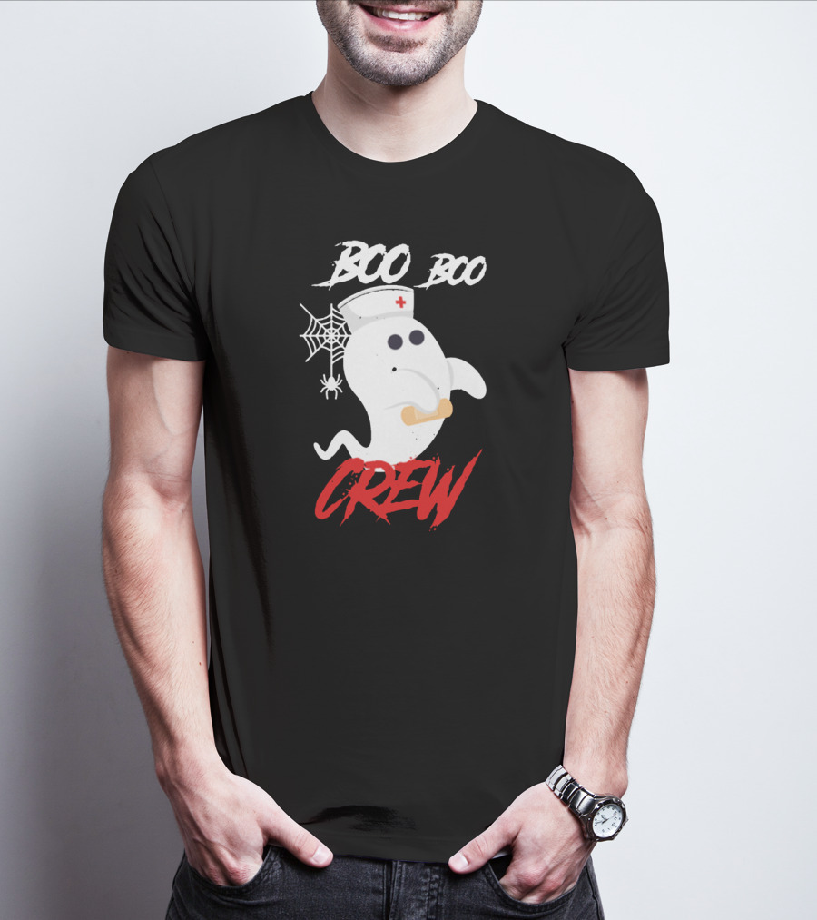 Boo Boo Crew Halloween Nurse Ghost Costume T-Shirt