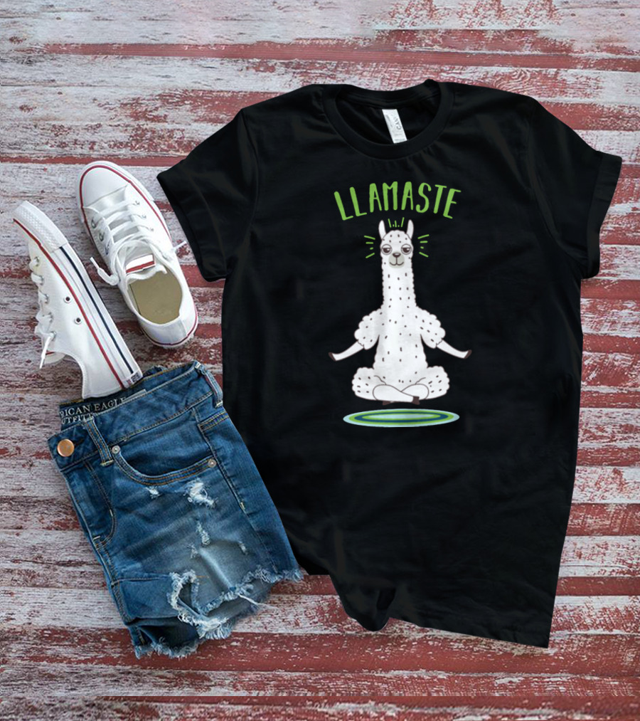 Llamaste Mindfulness Animal Lover Llama In Yoga Pose T-Shirt
