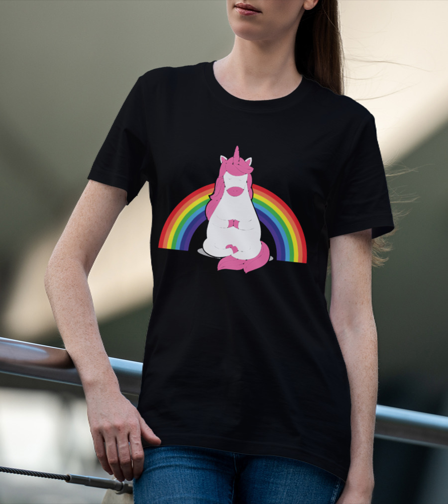 Yoga Unicorn Rainbow Funny Gym Workout Humor Cool Unicorn T-Shirt