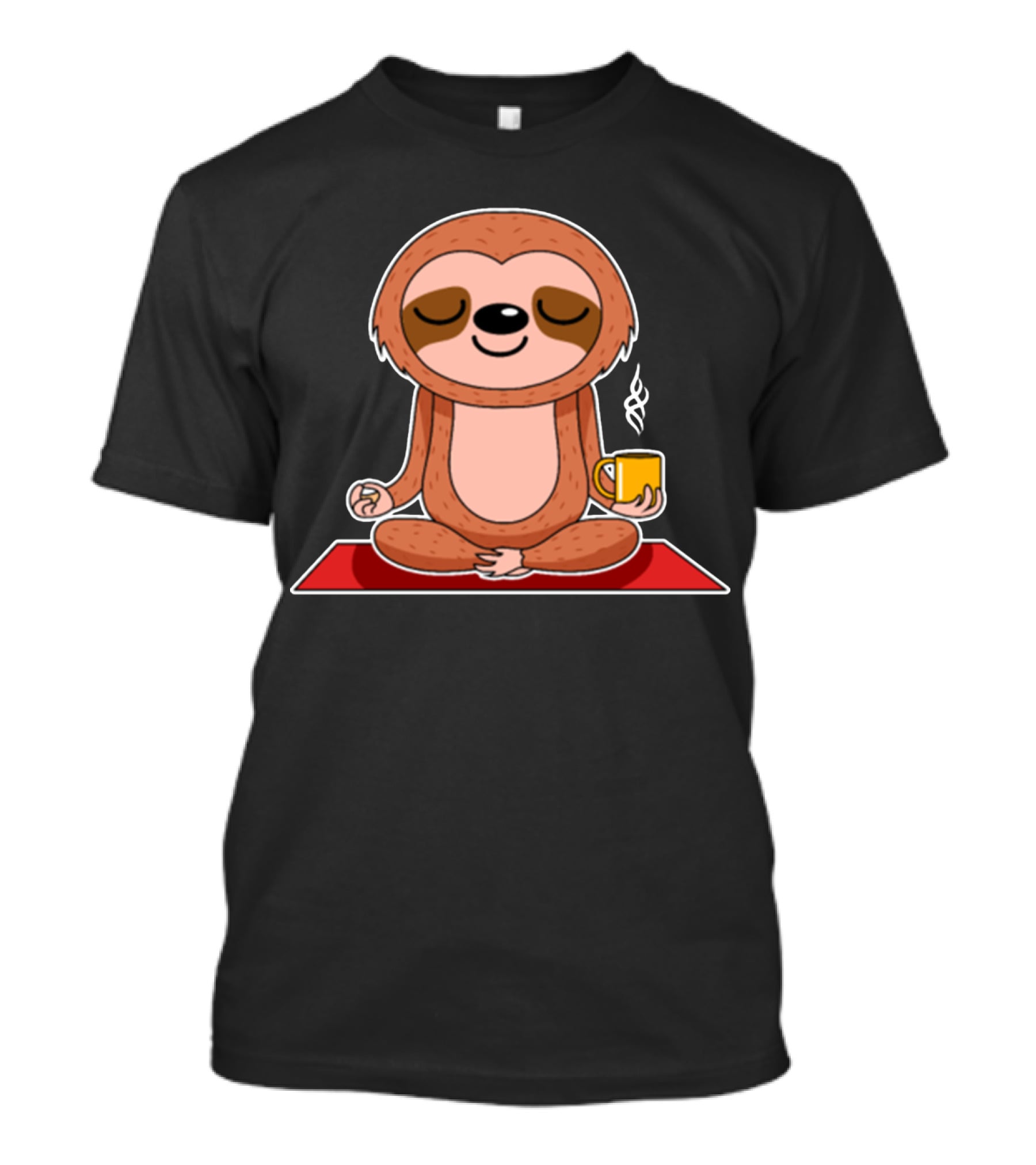 Yoga Sloth Funny Zen Meditation With Coffee T-Shirt