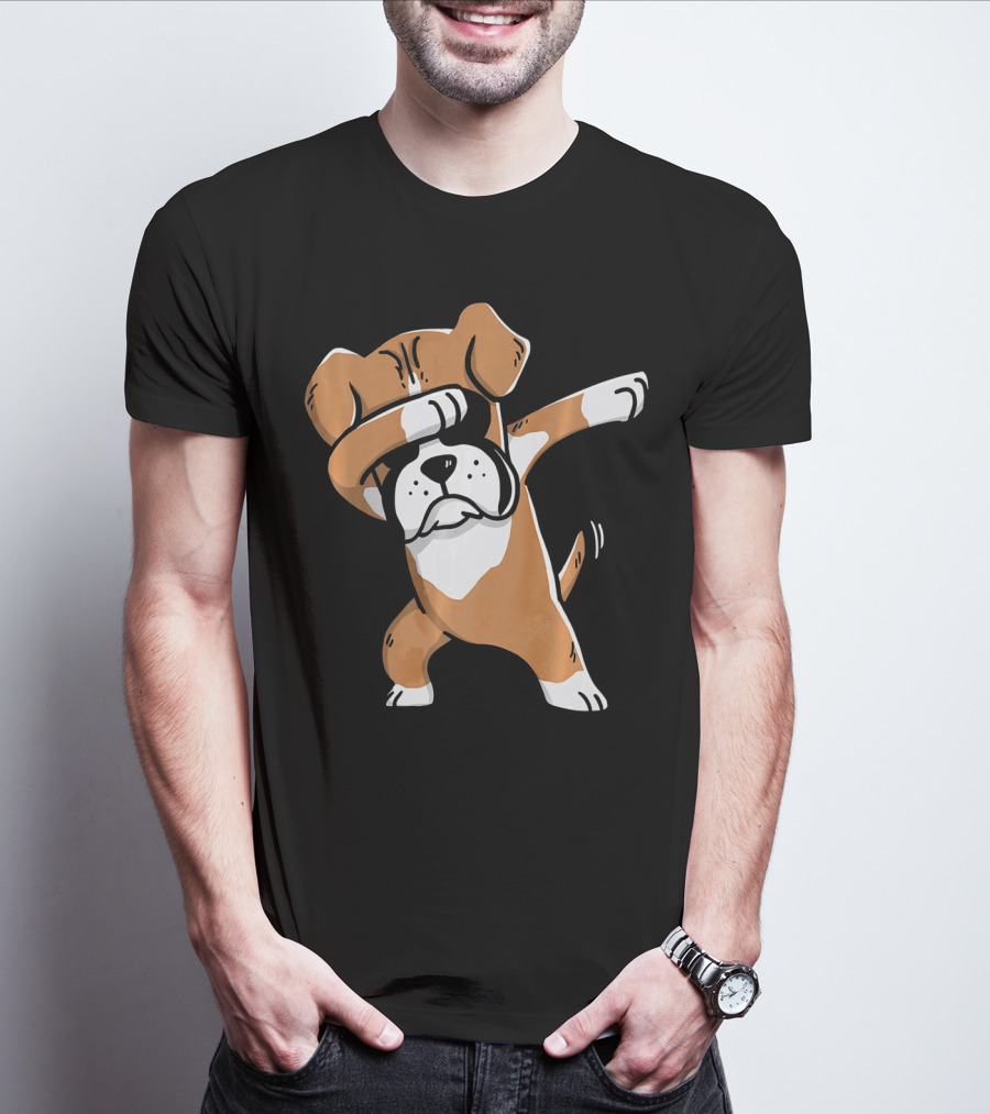 Kids Funny Dabbing Boxer Dog T-Shirt