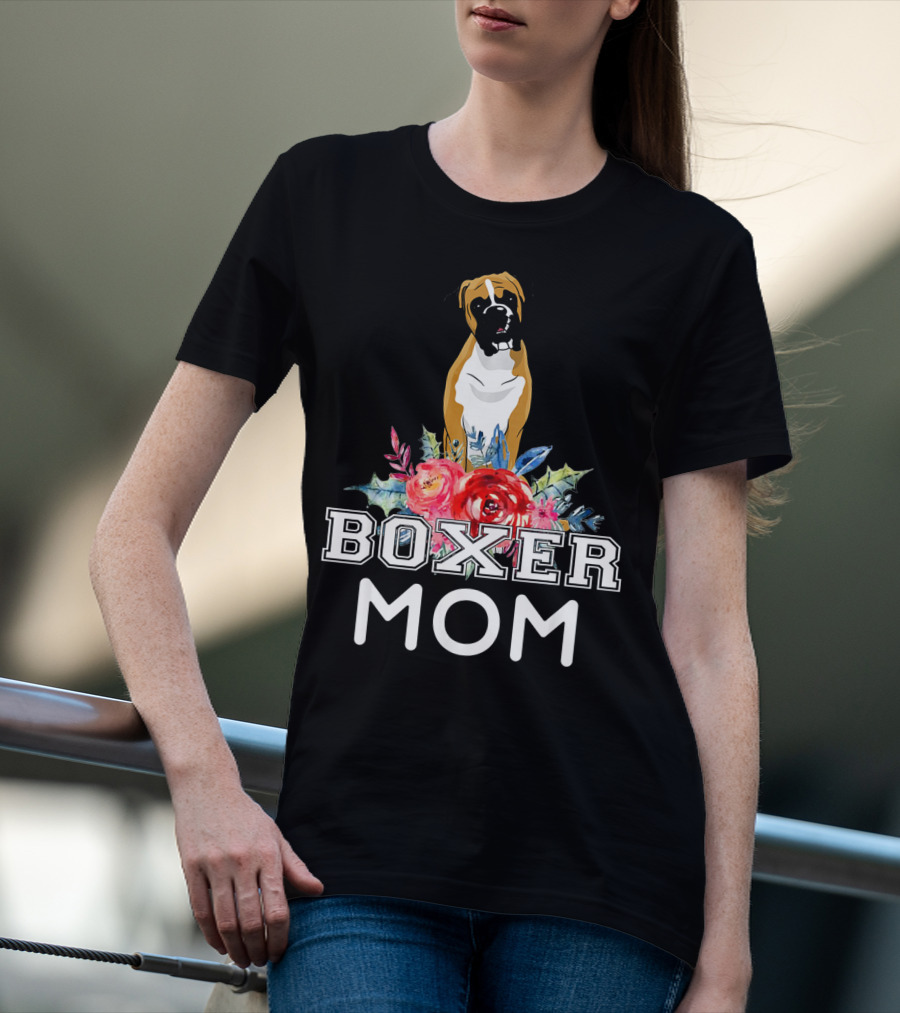 Boxer Mom Floral T-Shirt