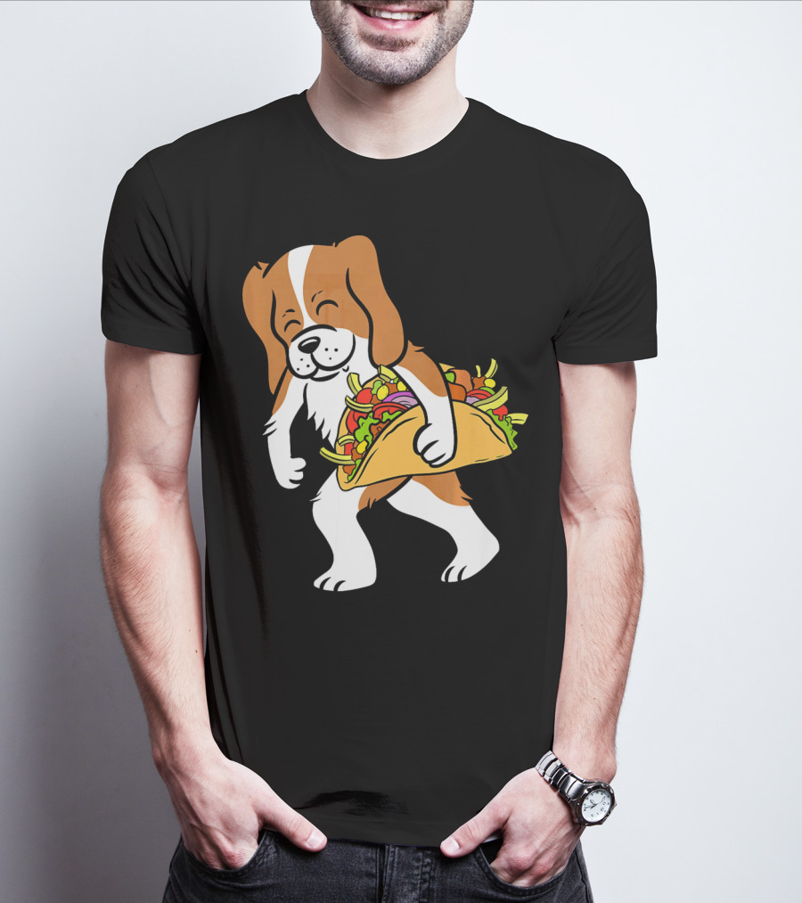 Cavalier King Charles Spaniel Carrying Taco With Vegetables T-Shirt