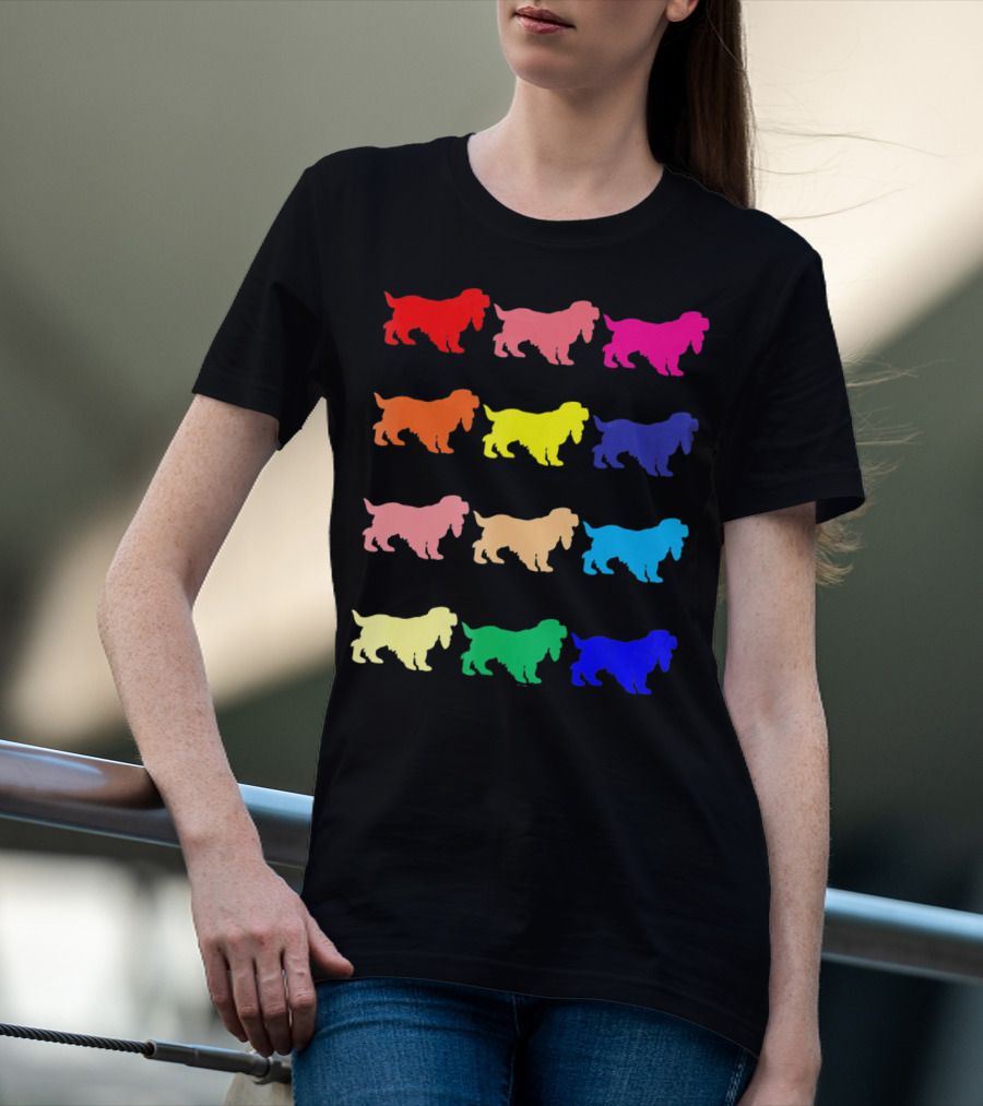 Cocker Spaniel Dog Lovers Multicolored Pop T-Shirt