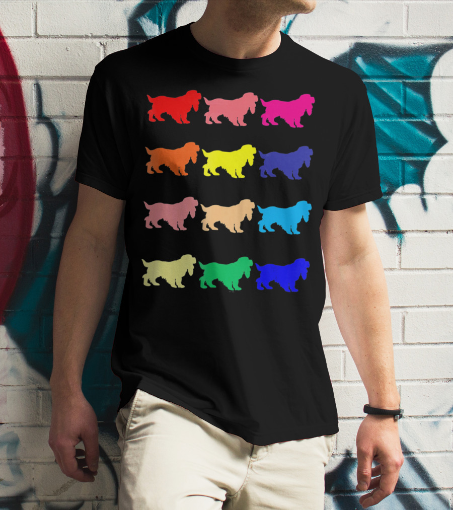 Cocker Spaniel Dog Lovers Multicolored Pop T-Shirt