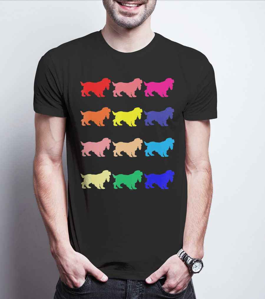Cocker Spaniel Dog Lovers Multicolored Pop T-Shirt