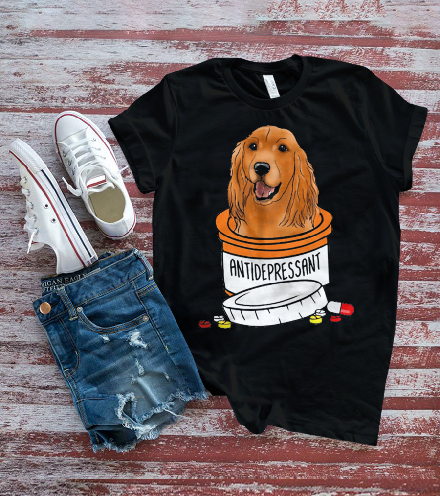 Cocker Spaniel Antidepressant Medicine In Pill Bottle T-Shirt