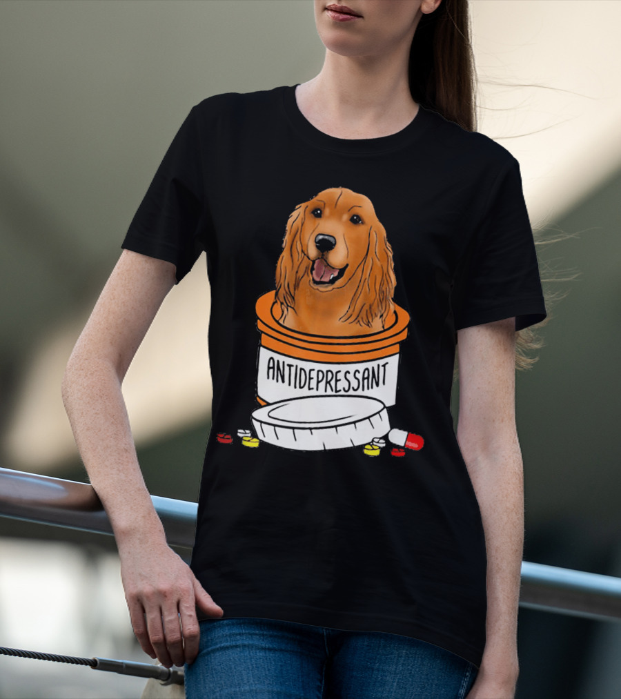 Cocker Spaniel Antidepressant Medicine In Pill Bottle T-Shirt