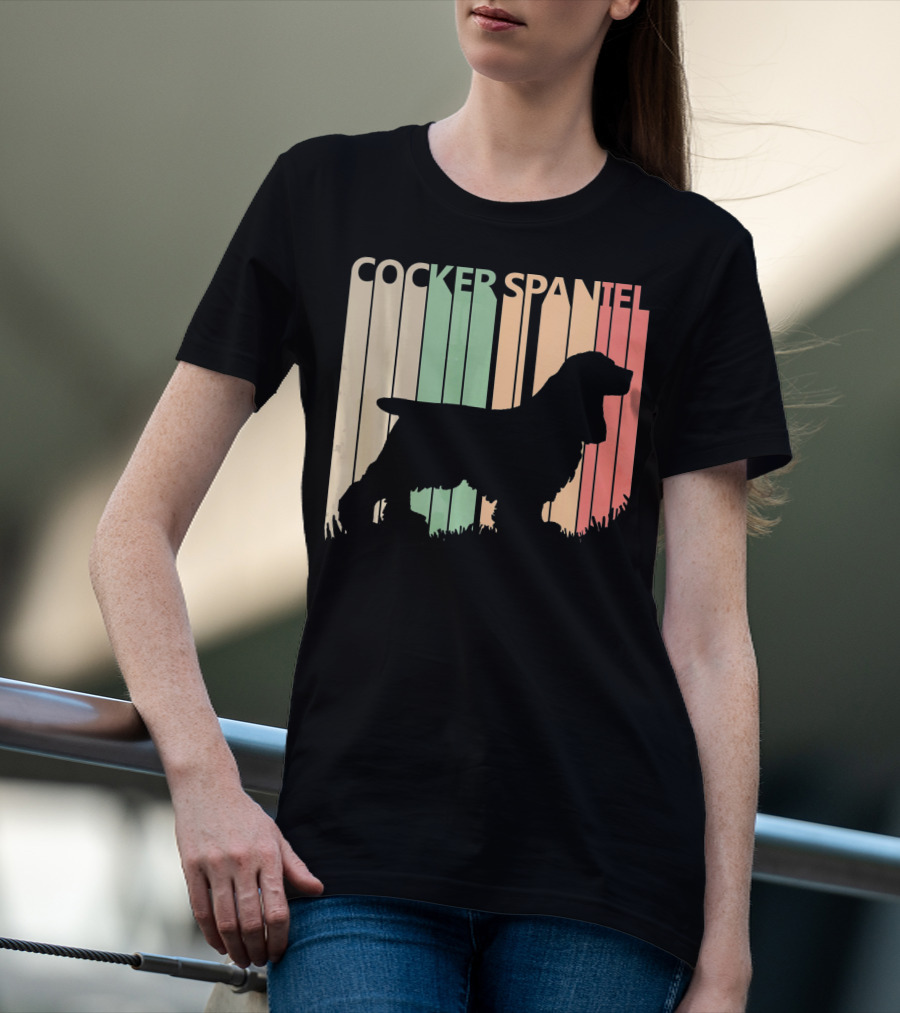 Cocker Spaniel Vintage Silhouette Valentine's Day T-Shirt