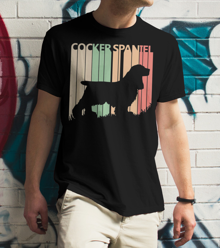Cocker Spaniel Vintage Silhouette Valentine's Day T-Shirt