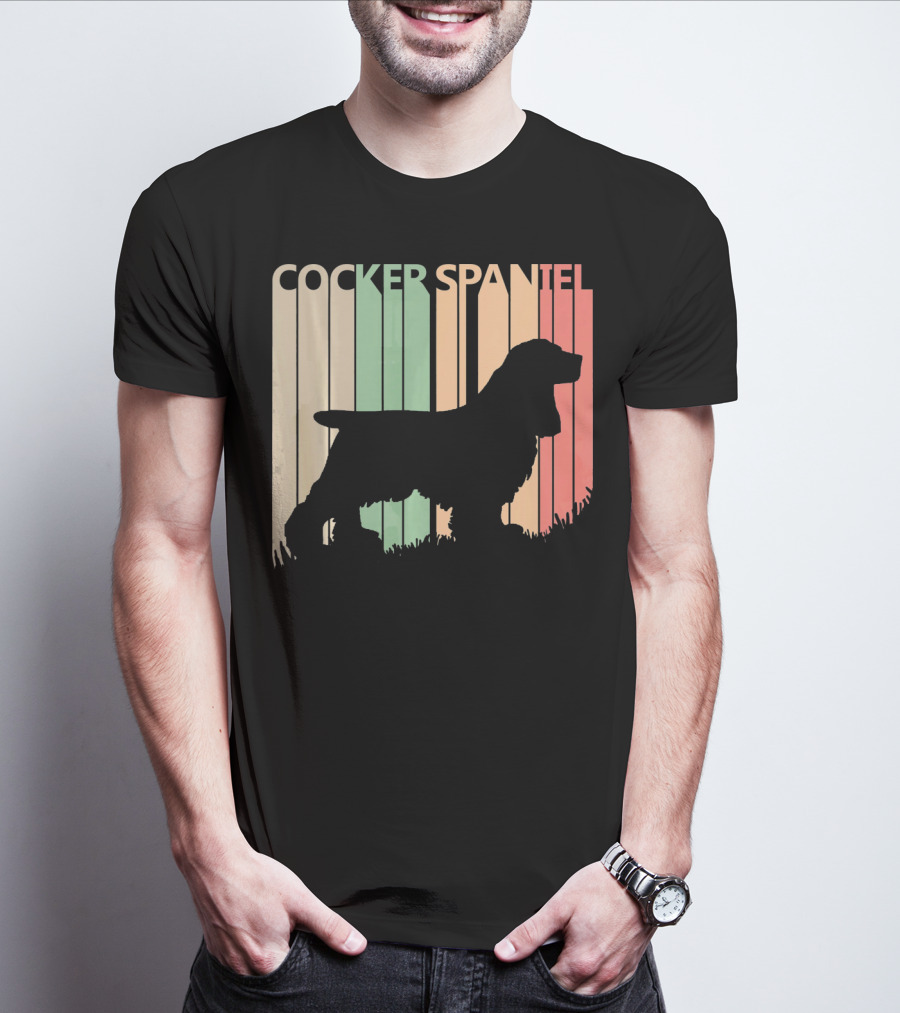 Cocker Spaniel Vintage Silhouette Valentine's Day T-Shirt